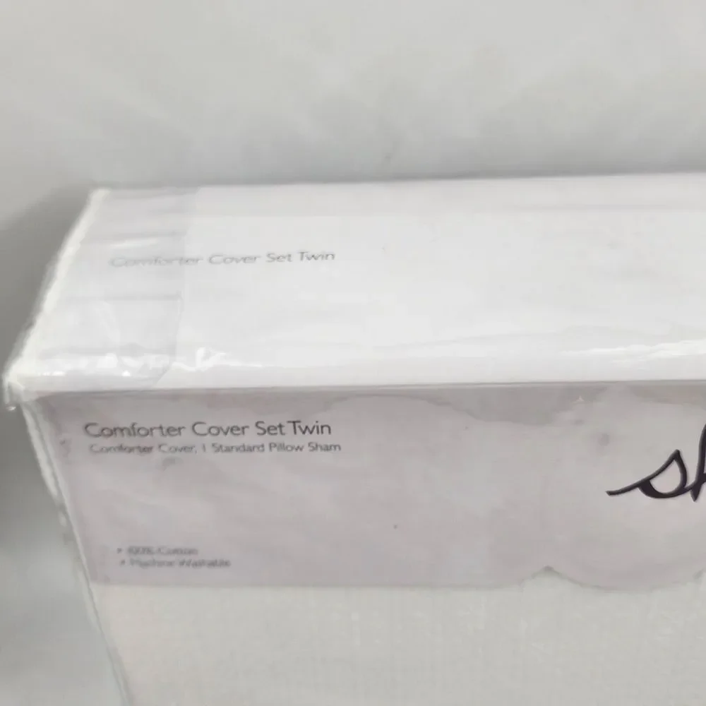 Sky Woven Lattice Duvet Set Twin Size Comforter Standard Pillow Sham White~ - Picture 5 of 13